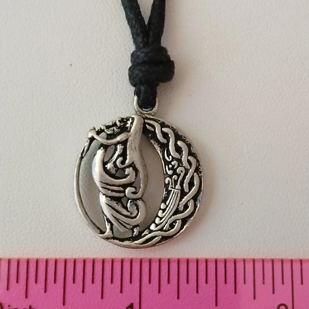 Celtic Vision Sacred Symbols Pewter Moon Pendant Vintage 90s ‎ 24